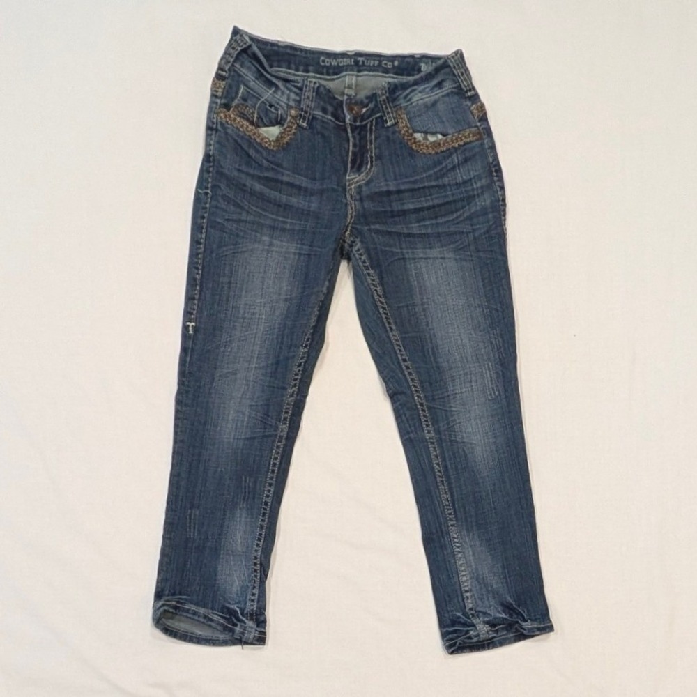 Cowgirl Tuff Co Wild & Dusty Ride Again Embroidered Jeans W26 Medium Wash
